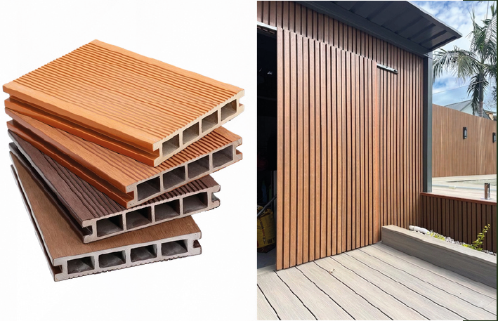 WPC PVC boards and wood-look exterior cladding